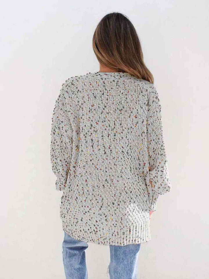 Multicolored Open Front Cardigan