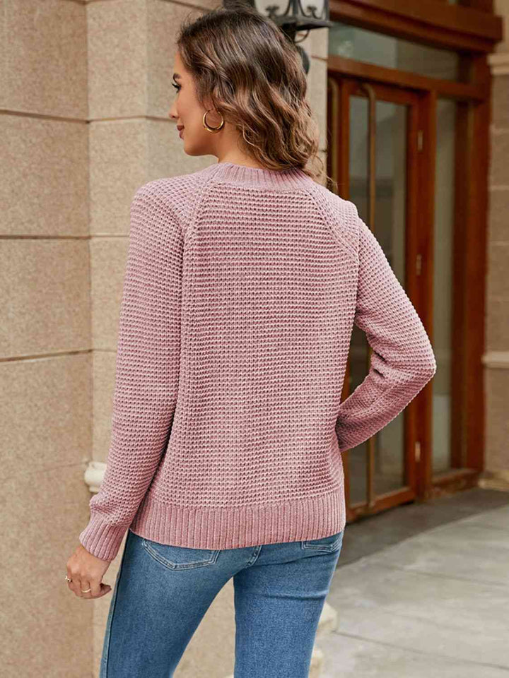 Round Neck Raglan Sleeve Sweater