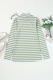 Double Take Striped Mock Neck Long Sleeve Top