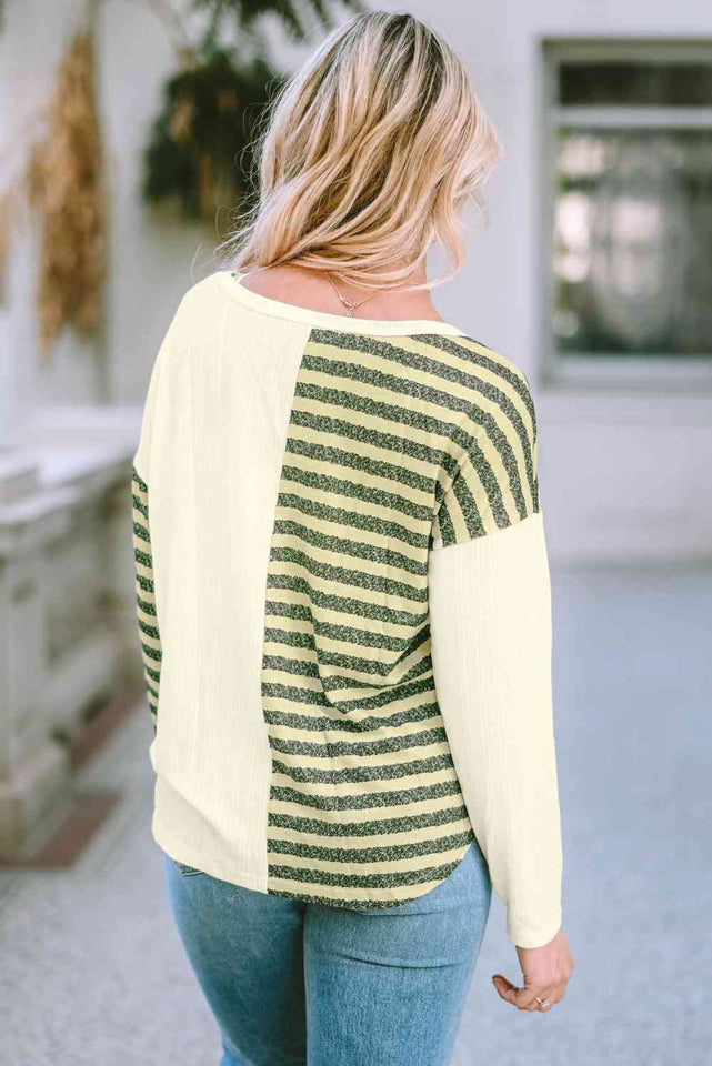 Striped Drop Shoulder T-Shirt - Rags 2 Riches Shop