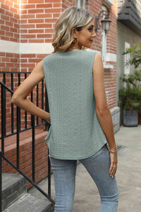 Eyelet Square Neck Tank