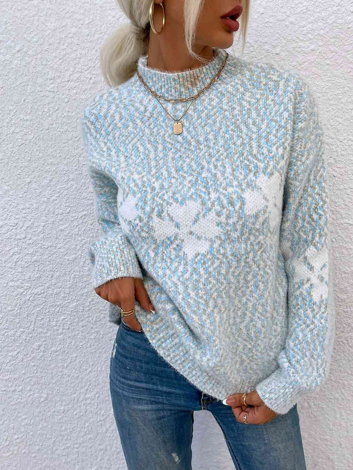 Four Leaf Clover Mock Neck Sweater - Rags 2 Riches Shop