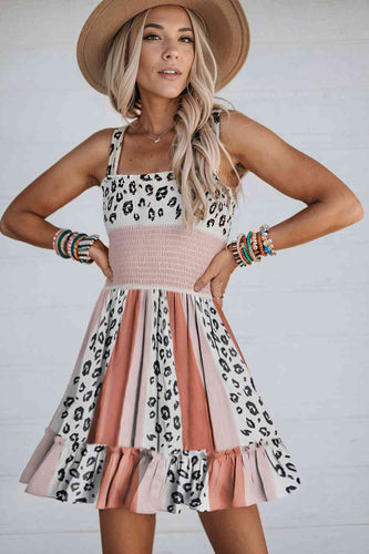 Leopard Color Block Sleeveless Dress - Rags 2 Riches Shop