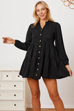 Ruffled Button Up Long Sleeve Tiered Shirt