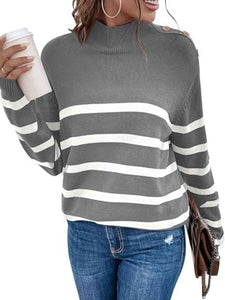 Striped Shoulder Detail Sweater - Rags 2 Riches Shop