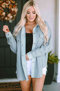 Button Down Drop Shoulder Jacket