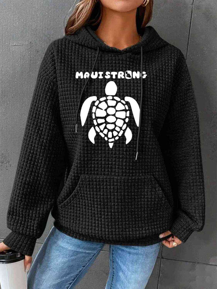 Full Size Turtle Graphic Drawstring Hoodie - Rags 2 Riches Shop