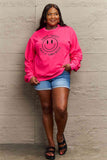 Simply Love Full Size Smiling Face Graphic Sweatshirt - Rags 2 Riches Shop