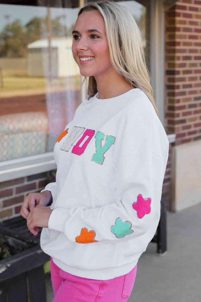 HOWDY Graphic Round Neck Sweatshirt - Rags 2 Riches Shop