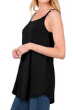 Full Size Spaghetti Strap V-Neck Flowy Tunic Cami