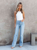 Washed Straight Leg Jeans - Rags 2 Riches Shop