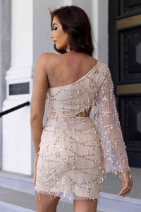 Sequin Cutout One-Shoulder Dress - Rags 2 Riches Shop