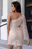 Sequin Cutout One-Shoulder Dress - Rags 2 Riches Shop