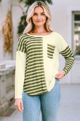 Striped Drop Shoulder T-Shirt - Rags 2 Riches Shop