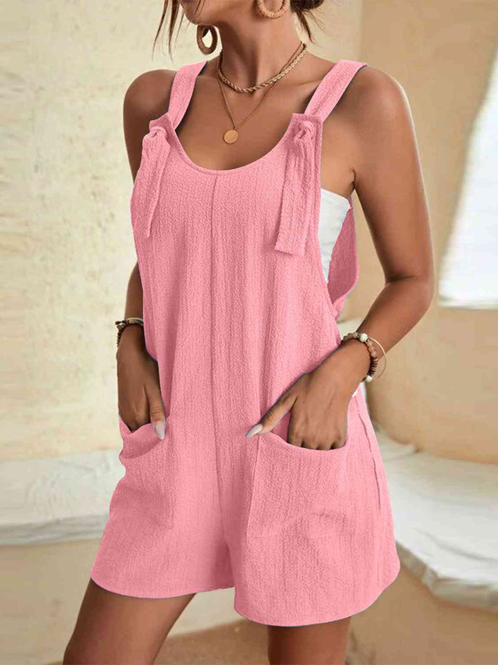 Full Size Scoop Neck Romper with Pockets - Rags 2 Riches Shop