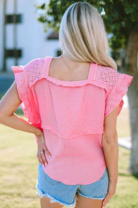 Square Neck Exposed Seams Blouse - Rags 2 Riches Shop