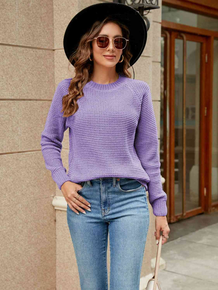 Round Neck Raglan Sleeve Sweater