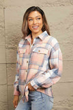 Double Take Plaid Dropped Shoulder Shacket