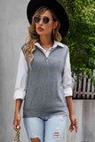 Quarter-Zip Ribbed Sweater Vest