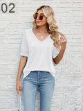 Sequin V-Neck Short Sleeve Blouse