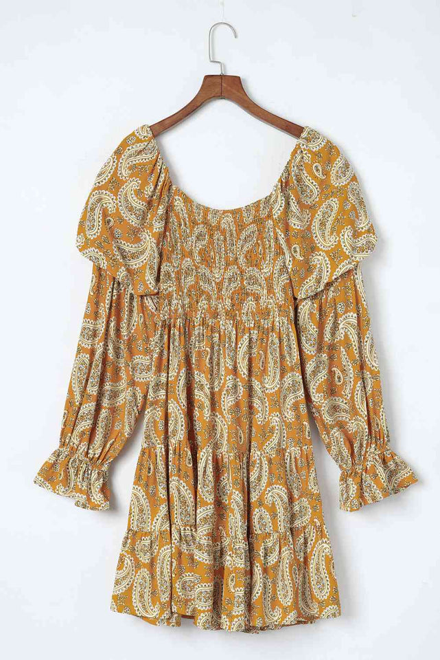 Paisley Flounce Sleeve Dress - Rags 2 Riches Shop